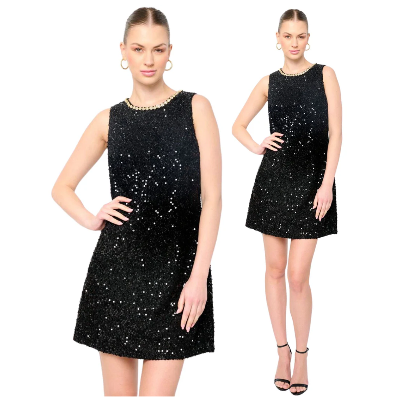 Flora Bea Ellis Dress Black Tweed Size Medium